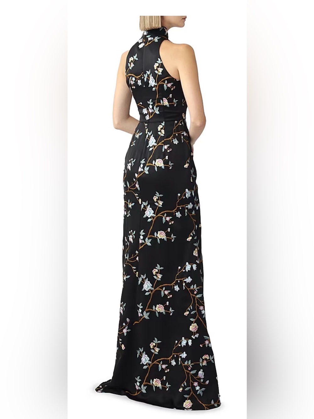 NEW, SAU LEE Ariana Floral Embroidered Satin Gown Size 10 - Picture 4 of 8